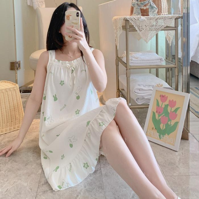 Cloud cotton nightdress summer new girl suspender sleeveless vest princess style student sweet cute loungewear XXL
Cloud cotton nightdress summer new girl suspender sleeveless vest princess style student sweet cute loungewear XXL