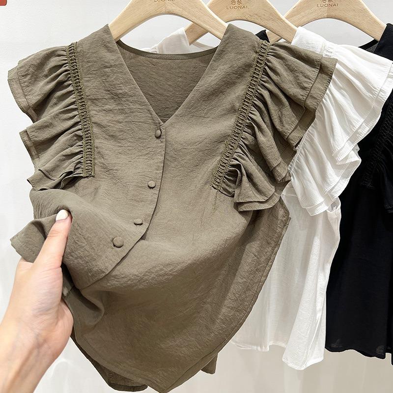 Chiffon Lace Shirt for Small Women with Flying Sleeves French Ruffle Collarbone Sleeveless Top for Women XL зелений
Chiffon Lace Shirt for Small Women with Flying Sleeves French Ruffle Collarbone Sleeveless Top for Women XL зелений