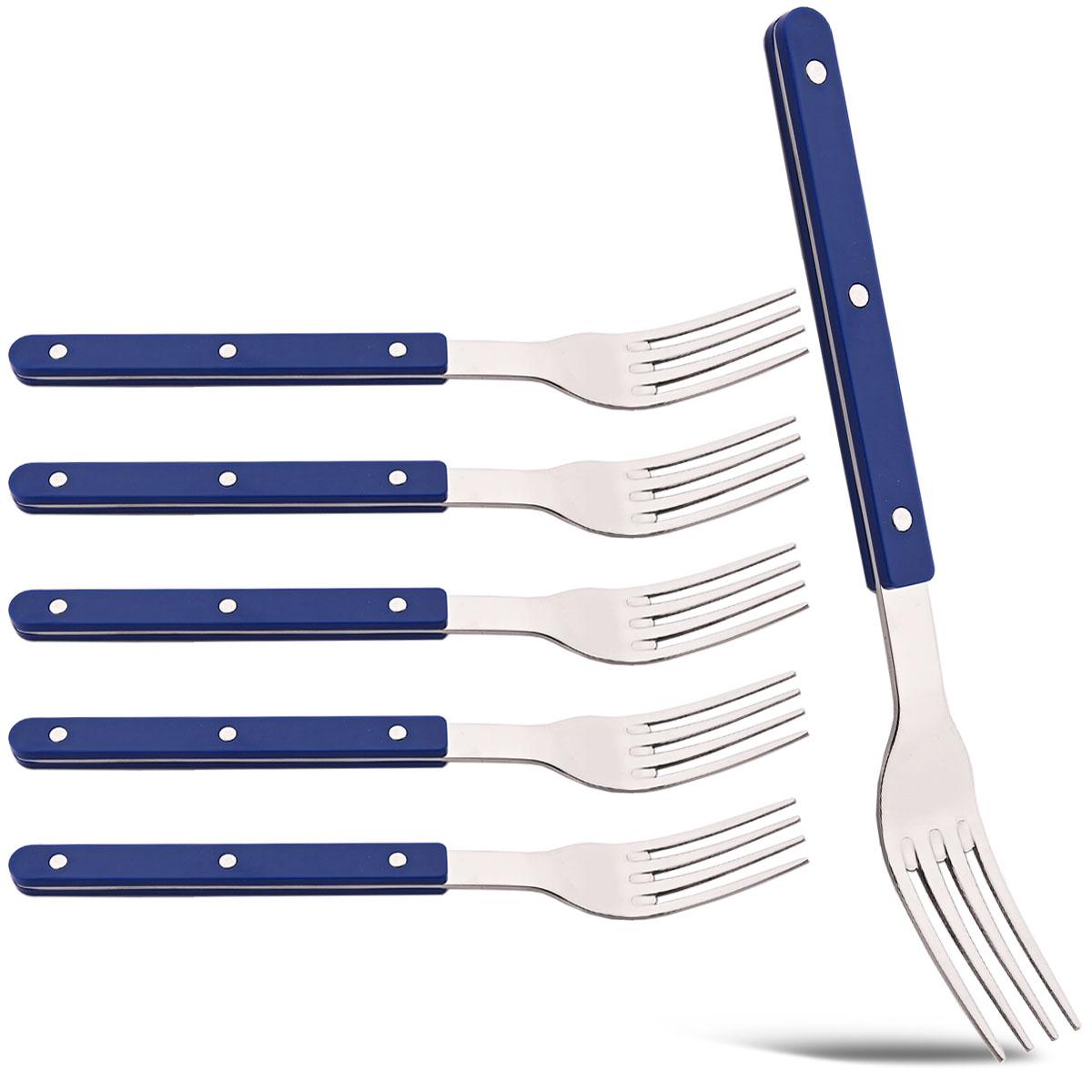 6-Piece Vintage Stainless Steel Flatware Set with Rivet Blue Handle Mirror Polished for Home Party Restaurant 20.8cm - dinner fork синій
6-Piece Vintage Stainless Steel Flatware Set with Rivet Blue Handle Mirror Polished for Home Party Restaurant 20.8cm - dinner fork синій
