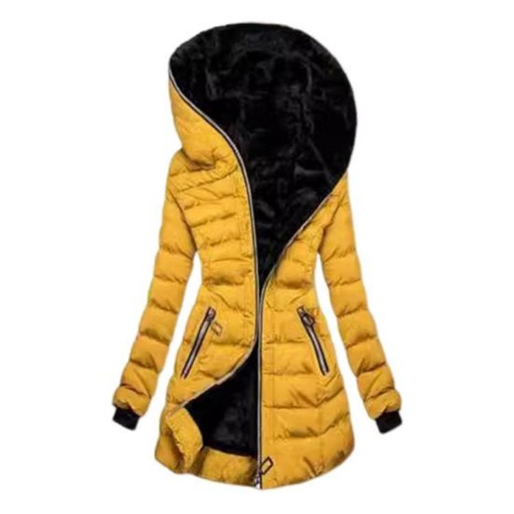 Winter Women Hooded Padded Down Jacket Mid Length Cotton Coat Plush Lined Windproof Zip Up Long Sleeve with Elastic Cuffs Outdoor M жёлтый
Winter Women Hooded Padded Down Jacket Mid Length Cotton Coat Plush Lined Windproof Zip Up Long Sleeve with Elastic Cuffs Outdoor M жёлтый