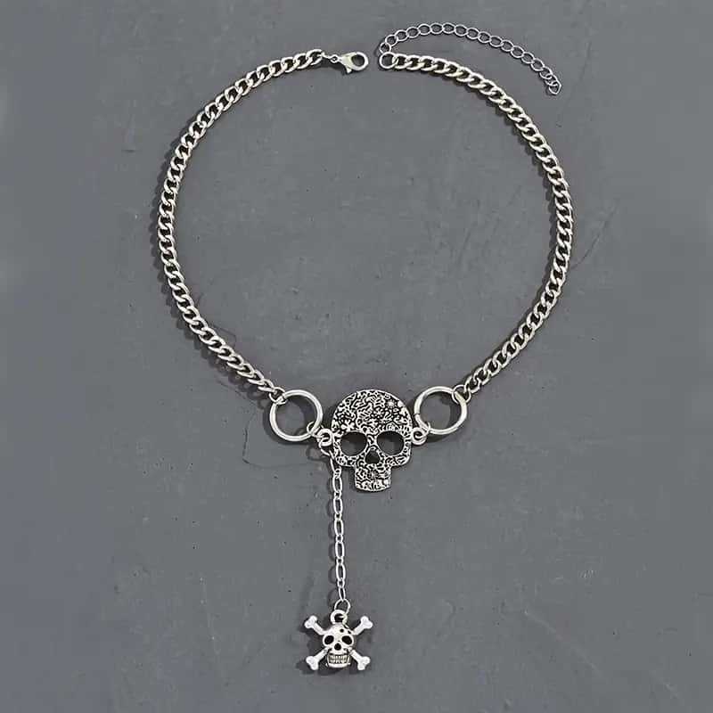 Gothic Halloween Skull Pendant Necklace For Women Head Skeleton Punk Retro Zircon Clavicle Chain Choker Party Gifts
Gothic Halloween Skull Pendant Necklace For Women Head Skeleton Punk Retro Zircon Clavicle Chain Choker Party Gifts