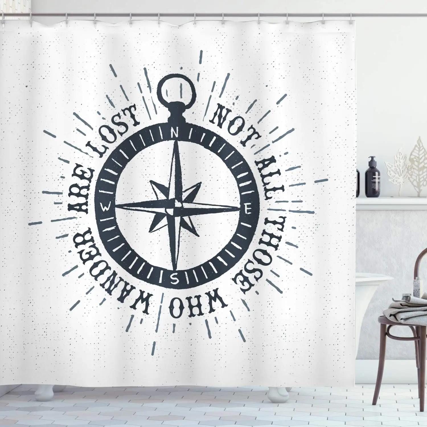 Compass Shower Curtain Nautical Compass On Background Vintage Illustration Print Cloth Fabric Bathroom Decor With 12 Hooks Brown W60H190(CM)-1 Pcs
Compass Shower Curtain Nautical Compass On Background Vintage Illustration Print Cloth Fabric Bathroom Decor With 12 Hooks Brown W60H190(CM)-1 Pcs