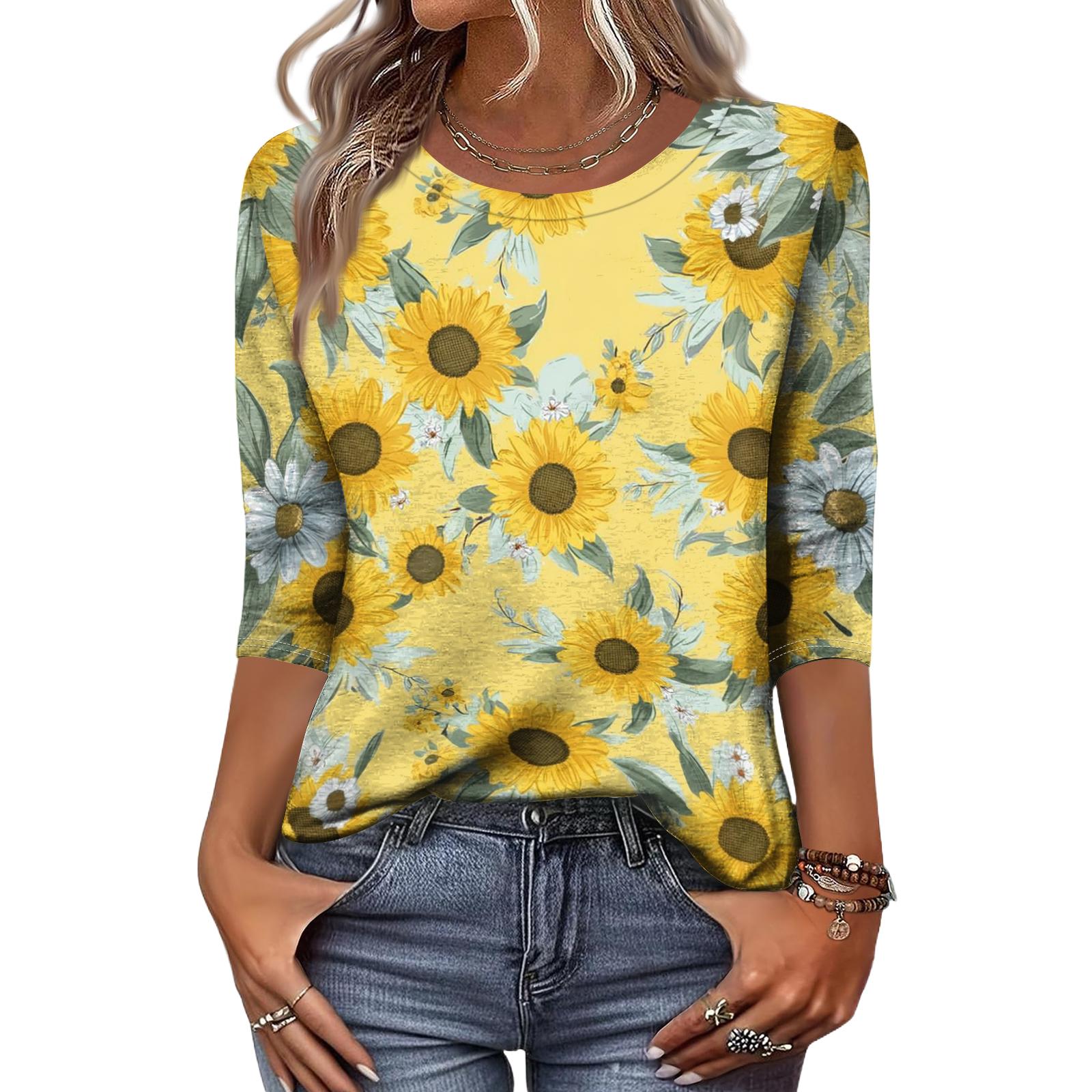 Women s Fashion Casual Round Neck 3/4 Sleeve Loose Printed T-Shirt Ladies Top XL жовтий
Women s Fashion Casual Round Neck 3/4 Sleeve Loose Printed T-Shirt Ladies Top XL жовтий