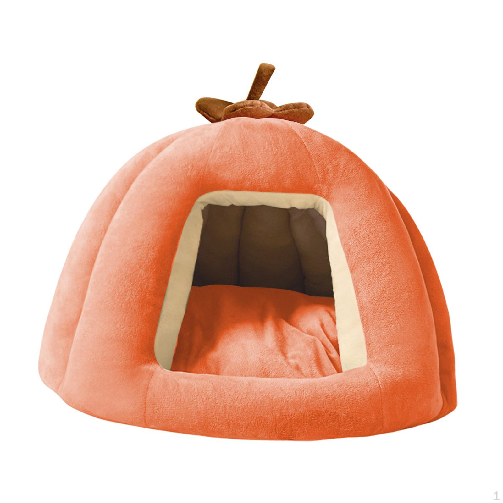 Cat Bed in Pumpkin Design with Removable Pad for Small Animals S 
Cat Bed in Pumpkin Design with Removable Pad for Small Animals S