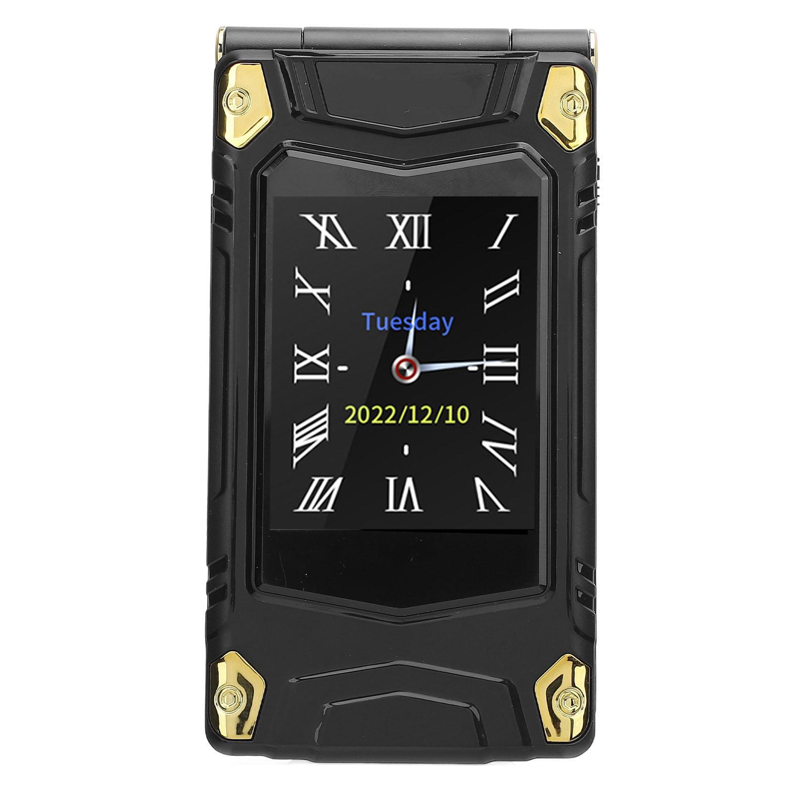 4G раскладной телефон с двойным экраном, камерой 1,3 Мп, будильником, Bluetooth, крупными шрифтами, большим объемом, двумя SIM-картами, двумя чёрный
4G раскладной телефон с двойным экраном, камерой 1,3 Мп, будильником, Bluetooth, крупными шрифтами, большим объемом, двумя SIM-картами, двумя чёрный