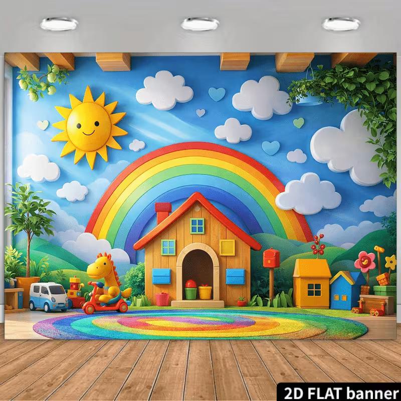 2D Whimsical Playroom with Sun & Clouds Kids Decor Banner 47.2x31.5inch/120*80cm
2D Whimsical Playroom with Sun & Clouds Kids Decor Banner 47.2x31.5inch/120*80cm