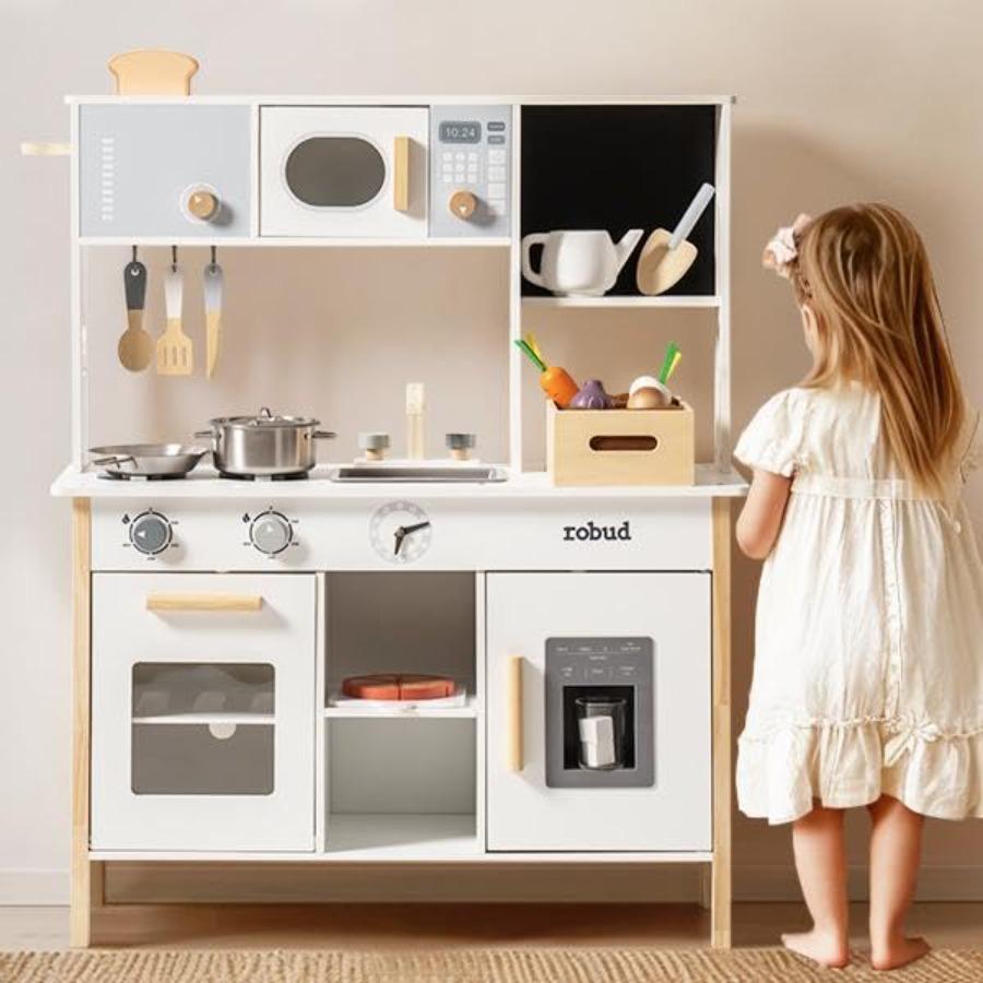 Play Kitchen Wooden Toy Kitchen with Planting Box Montessori Pretend Kitchen Playset Ice Maker Pizza Oven for Toddlers 3-8 Year United States
Play Kitchen Wooden Toy Kitchen with Planting Box Montessori Pretend Kitchen Playset Ice Maker Pizza Oven for Toddlers 3-8 Year United States