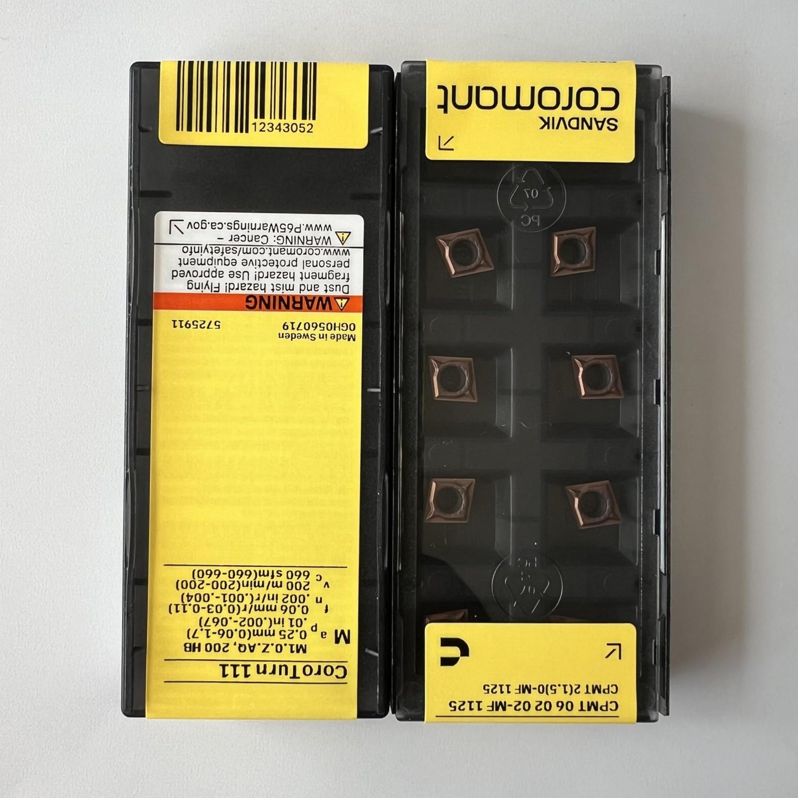 SANDVIK / CPMT060202-MF 1125 / Original Swedish hard alloy blade 10 Pcs
SANDVIK / CPMT060202-MF 1125 / Original Swedish hard alloy blade 10 Pcs