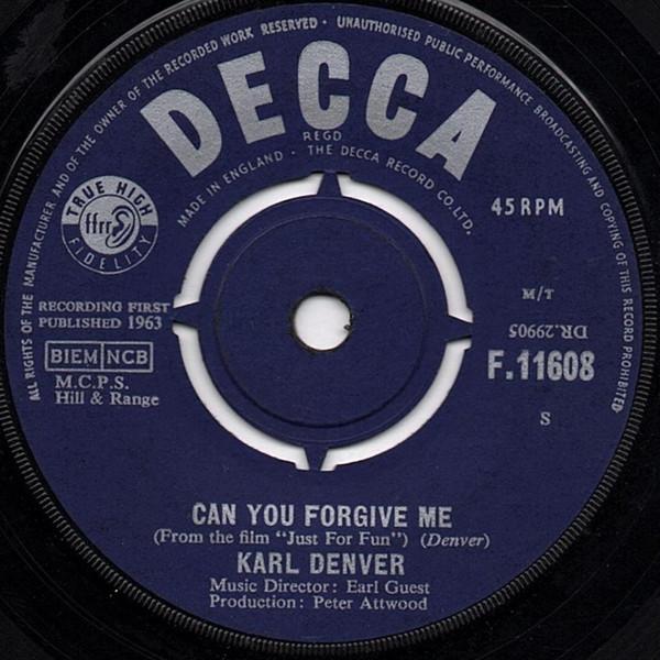 7-дюймовая пластинка KARL DENVER - Can You Forgive Me F11608 Decca 1963 UK Rock б/у
7-дюймовая пластинка KARL DENVER - Can You Forgive Me F11608 Decca 1963 UK Rock б/у