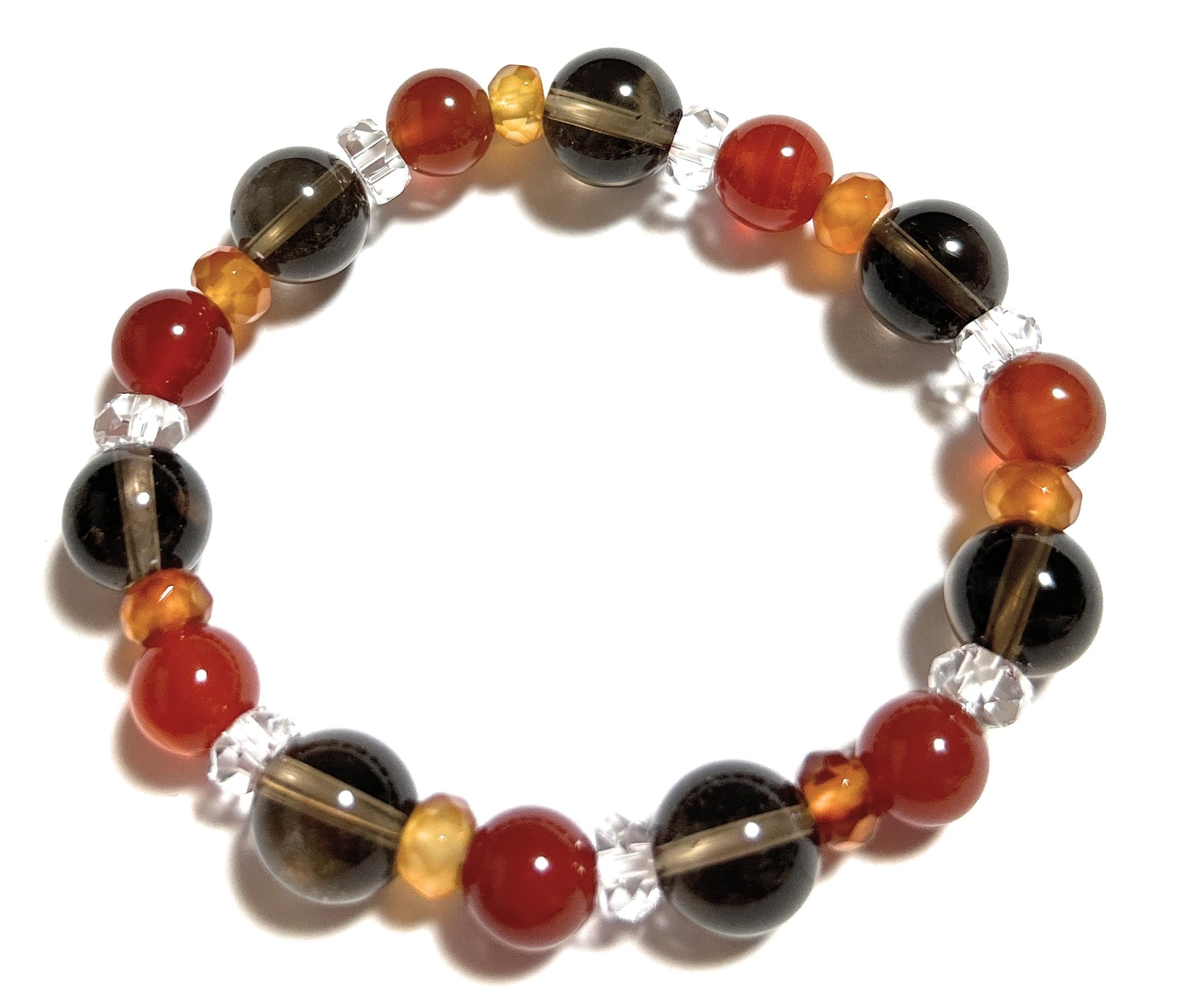 Natural Stone Power Stone Bracelet Carnelian Smoky Quartz Crystal Goal Achievement Work Luck Amulet Inner Diameter Approximately S Size Orange Color
Natural Stone Power Stone Bracelet Carnelian Smoky Quartz Crystal Goal Achievement Work Luck Amulet Inner Diameter Approximately S Size Orange Color