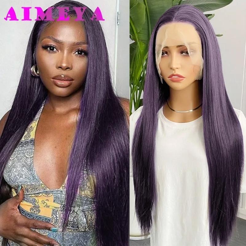 AIMEYA Dark Purple Wig Long Silky Straight Synthetic Lace Front Wig Natural Hairline Daily Wear Cosplay Purple Lace Front Wig (as the picture,18inches&Lace Front)
AIMEYA Dark Purple Wig Long Silky Straight Synthetic Lace Front Wig Natural Hairline Daily Wear Cosplay Purple Lace Front Wig (as the picture,18inches&Lace Front)