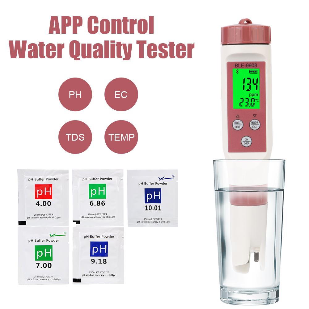 Тестер качества воды 4 в 1 BLE-9908 APP Control Temp EC TDS PH Meter Online Портативный
Тестер качества воды 4 в 1 BLE-9908 APP Control Temp EC TDS PH Meter Online Портативный