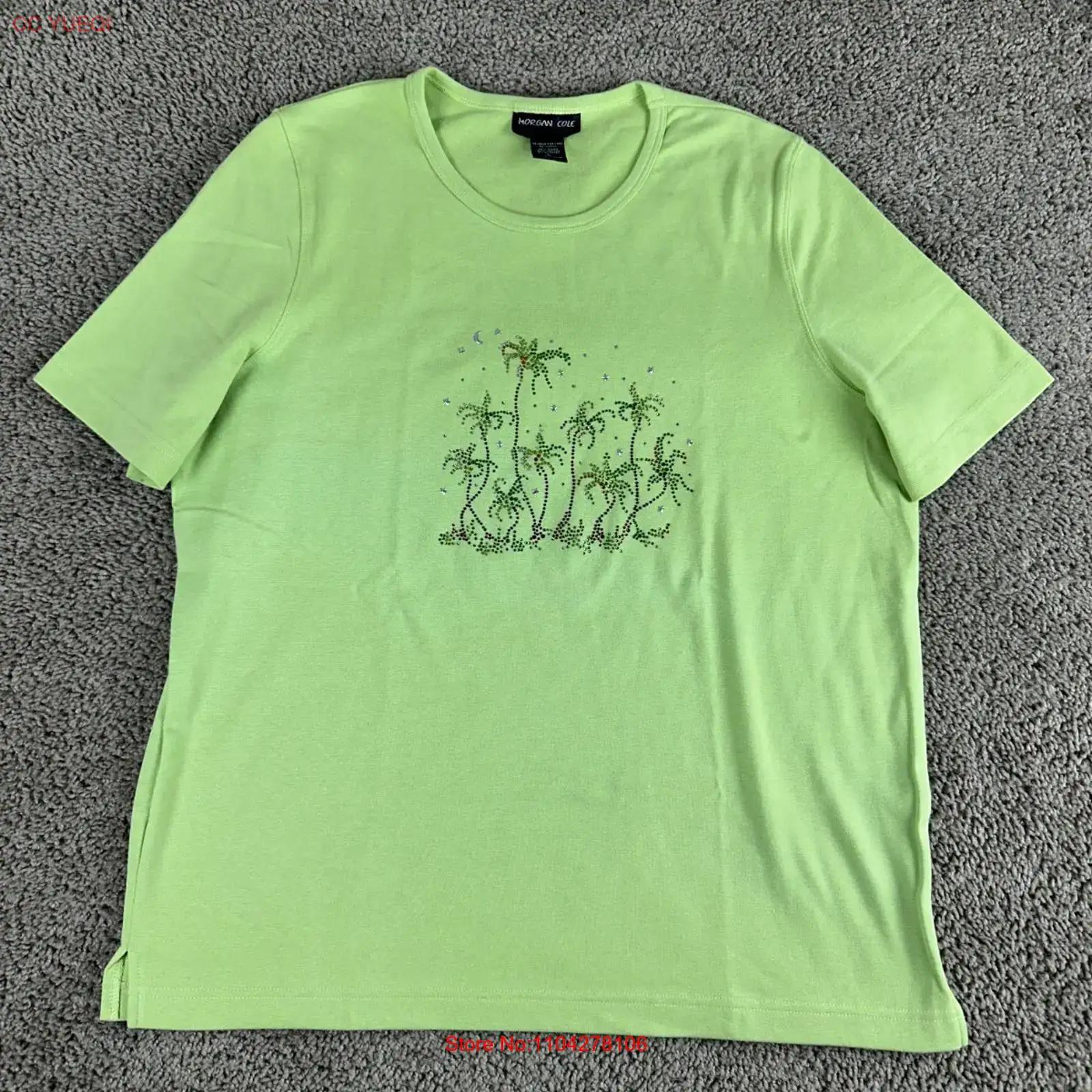 Morgan Cole T Shirt Womens Large Green Rhinestone Palm Tree Ramie Blend Ladies vintage Washed Unisex fashion homme Slightly 5XL різнокольоровий
Morgan Cole T Shirt Womens Large Green Rhinestone Palm Tree Ramie Blend Ladies vintage Washed Unisex fashion homme Slightly 5XL різнокольоровий