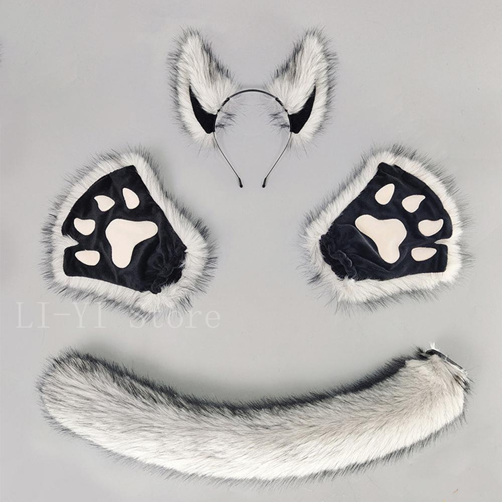Halloween Werewolf Costume Set Fluffy Wolf Ears Headband Claw Gloves Tail Kit Faux Fur Scary Cosplay Party Costume Accessories as show
Halloween Werewolf Costume Set Fluffy Wolf Ears Headband Claw Gloves Tail Kit Faux Fur Scary Cosplay Party Costume Accessories as show