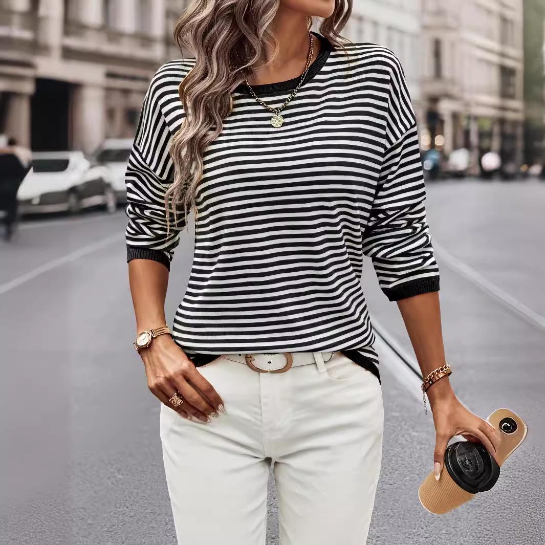 2024 Autumn Women s Striped Long Sleeve Round Neck Knit Pullover Sweater Medium чёрный
2024 Autumn Women s Striped Long Sleeve Round Neck Knit Pullover Sweater Medium чёрный
