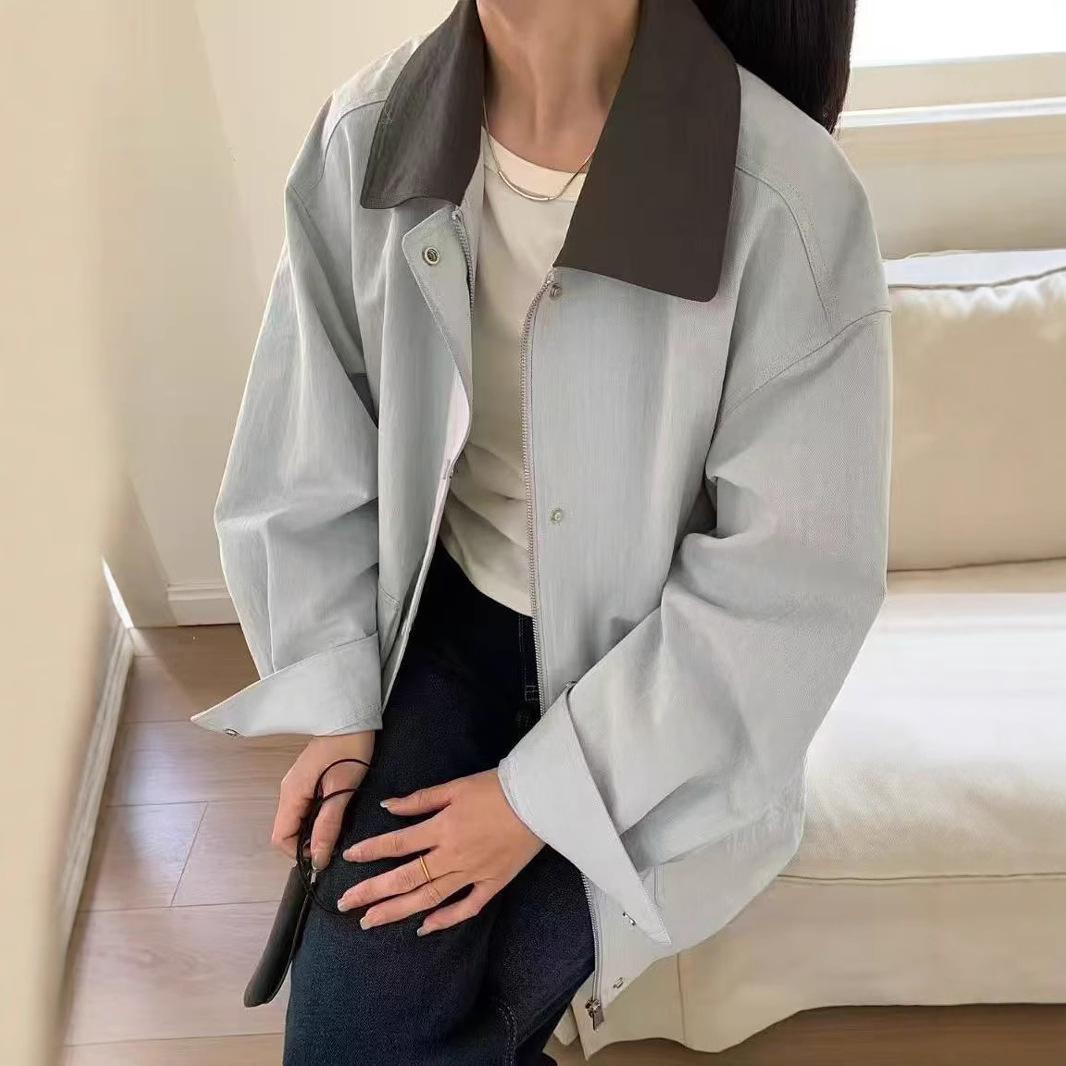 2025 European Spring Korean Style Color Block Lapel Trench Coat with Large Pockets for Women M
2025 European Spring Korean Style Color Block Lapel Trench Coat with Large Pockets for Women M