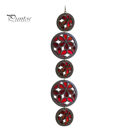 Цветочный ловец солнца, подвесной ловец солнца, украшение на окно из акрила, с круглой деревянной рамкой для домашнего декора красный