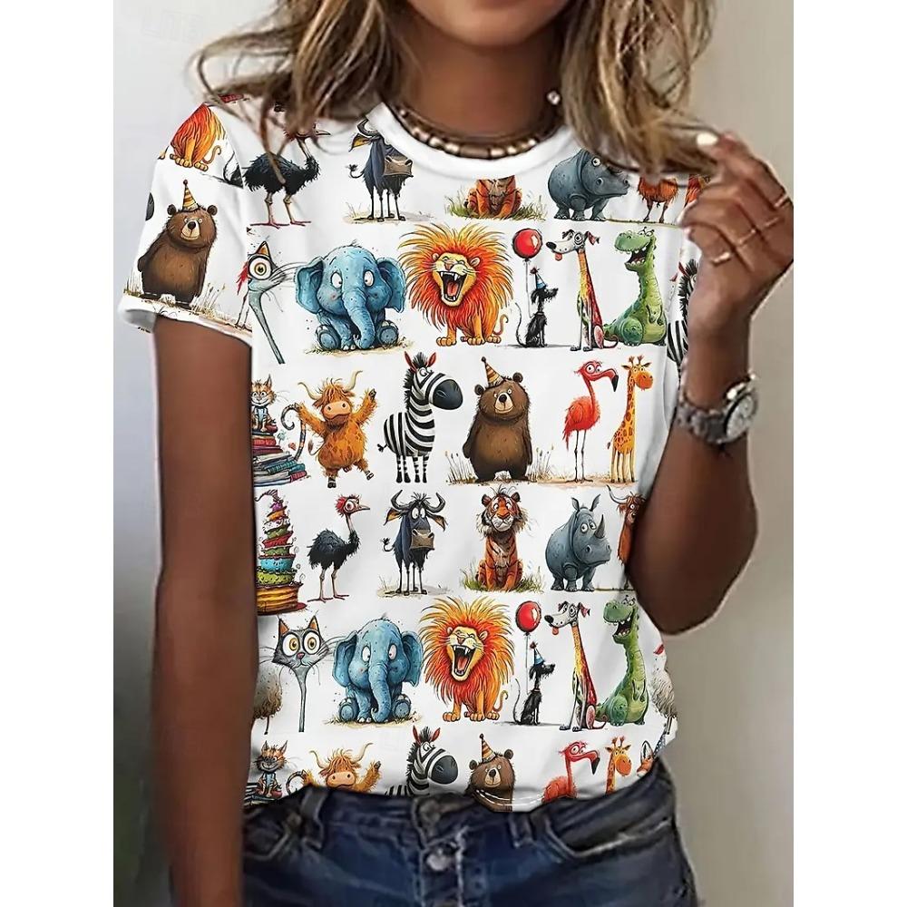 Women s T Shirt Summer Tops Graphic Animal Classic Casual Short Sleeve Crew Neck Crop 5XL
Women s T Shirt Summer Tops Graphic Animal Classic Casual Short Sleeve Crew Neck Crop 5XL