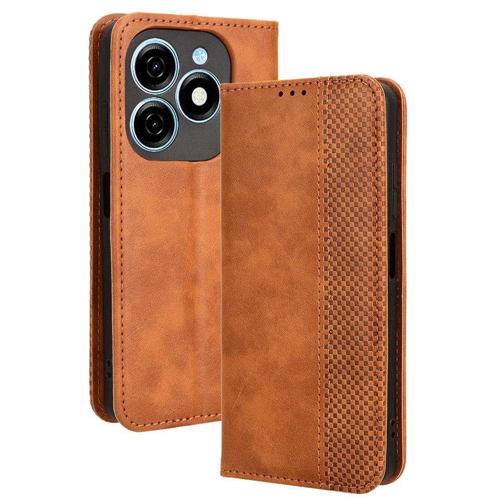 For TECNO Spark 20 KJ5/Infinix Smart 8 Plus X6526 Cell Phone Case Imprint Retro PU Leather Stand Wallet Cover Brown
For TECNO Spark 20 KJ5/Infinix Smart 8 Plus X6526 Cell Phone Case Imprint Retro PU Leather Stand Wallet Cover Brown