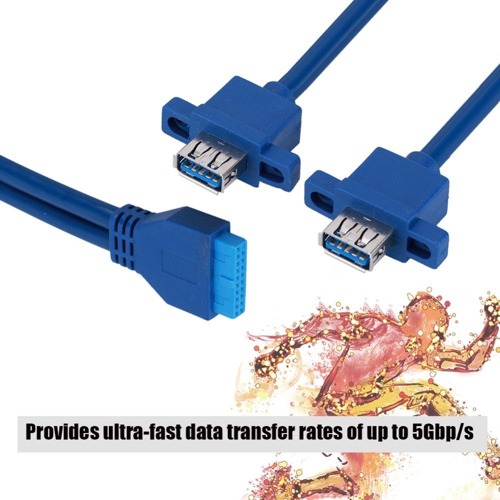 with Screw Hole USB3.0 19PIN To 2AF Cable Panel Mount USB3.0 Expansion Cable Motherboard Header 50cm
with Screw Hole USB3.0 19PIN To 2AF Cable Panel Mount USB3.0 Expansion Cable Motherboard Header 50cm
