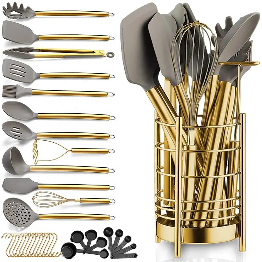 35-piece silicone household stirring spatula hoe, soup spoon with storage bucket non-stick pan kitchen accessories cooking tools
35-piece silicone household stirring spatula hoe, soup spoon with storage bucket non-stick pan kitchen accessories cooking tools