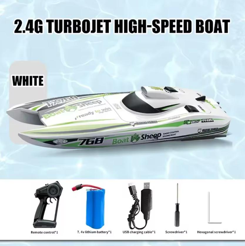 TX768 RC Boat 2.4G Brushless High Speed Remote Control Ship Professional Speedboat Watercraft Toys for Children Boys Gift
TX768 RC Boat 2.4G Brushless High Speed Remote Control Ship Professional Speedboat Watercraft Toys for Children Boys Gift