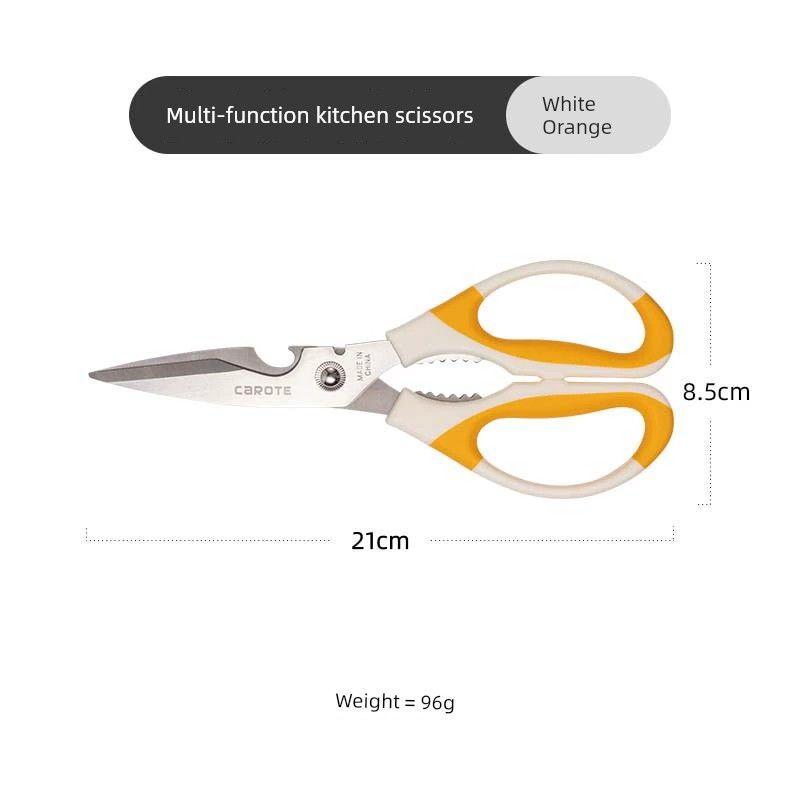 Carote Complementary Food Stainless Steel Kitchen Strong Chicken Bone Scissors White orange-kitchen multifunctional scissors
Carote Complementary Food Stainless Steel Kitchen Strong Chicken Bone Scissors White orange-kitchen multifunctional scissors