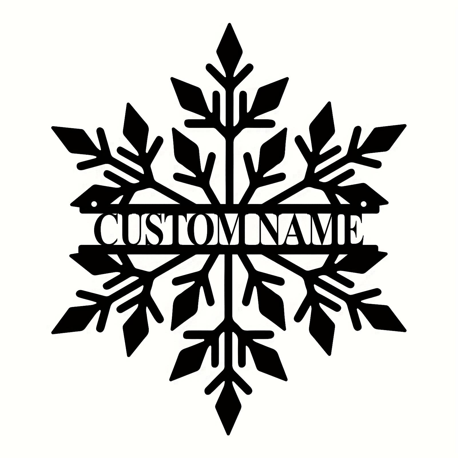 Metal Sign Custom Snowflake Pattern Black Iron Surname Plaque Personalized Wall Decor Indoor Outdoor
Metal Sign Custom Snowflake Pattern Black Iron Surname Plaque Personalized Wall Decor Indoor Outdoor