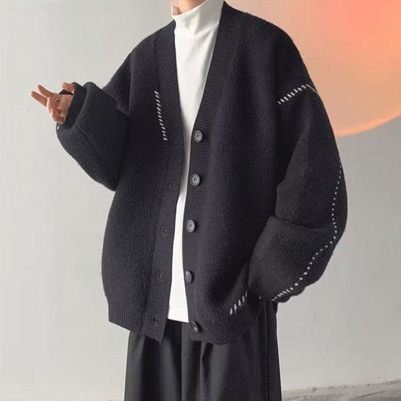 Autumn Winter American V-Neck Jackets Casual Single-breasted Men s Clothing Fashion Bright Line Decoration Loose Vintage Coats XXXL чорний
Autumn Winter American V-Neck Jackets Casual Single-breasted Men s Clothing Fashion Bright Line Decoration Loose Vintage Coats XXXL чорний