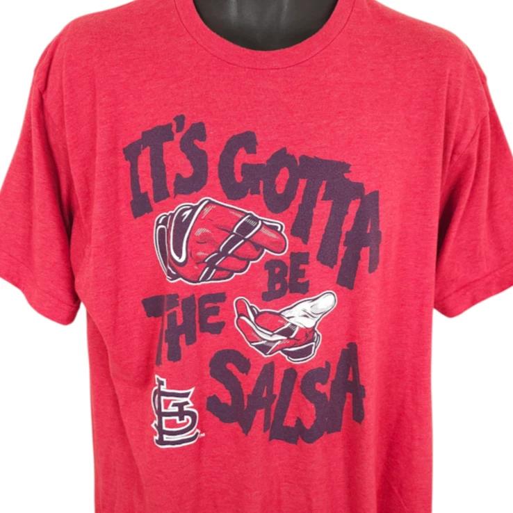 St Louis Cardinals T Shirt Mens Size XL Red MLB Baseball Its Gotta Be The Salsa 2XL
St Louis Cardinals T Shirt Mens Size XL Red MLB Baseball Its Gotta Be The Salsa 2XL