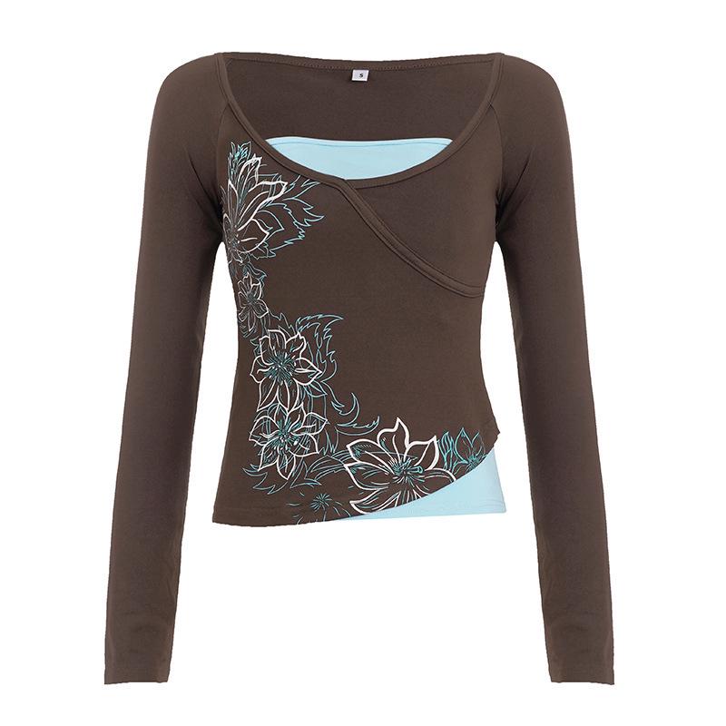 2026 Autumn American Retro Color Block Two-Piece Slim Fit Women s T-shirt Large коричневый
2026 Autumn American Retro Color Block Two-Piece Slim Fit Women s T-shirt Large коричневый