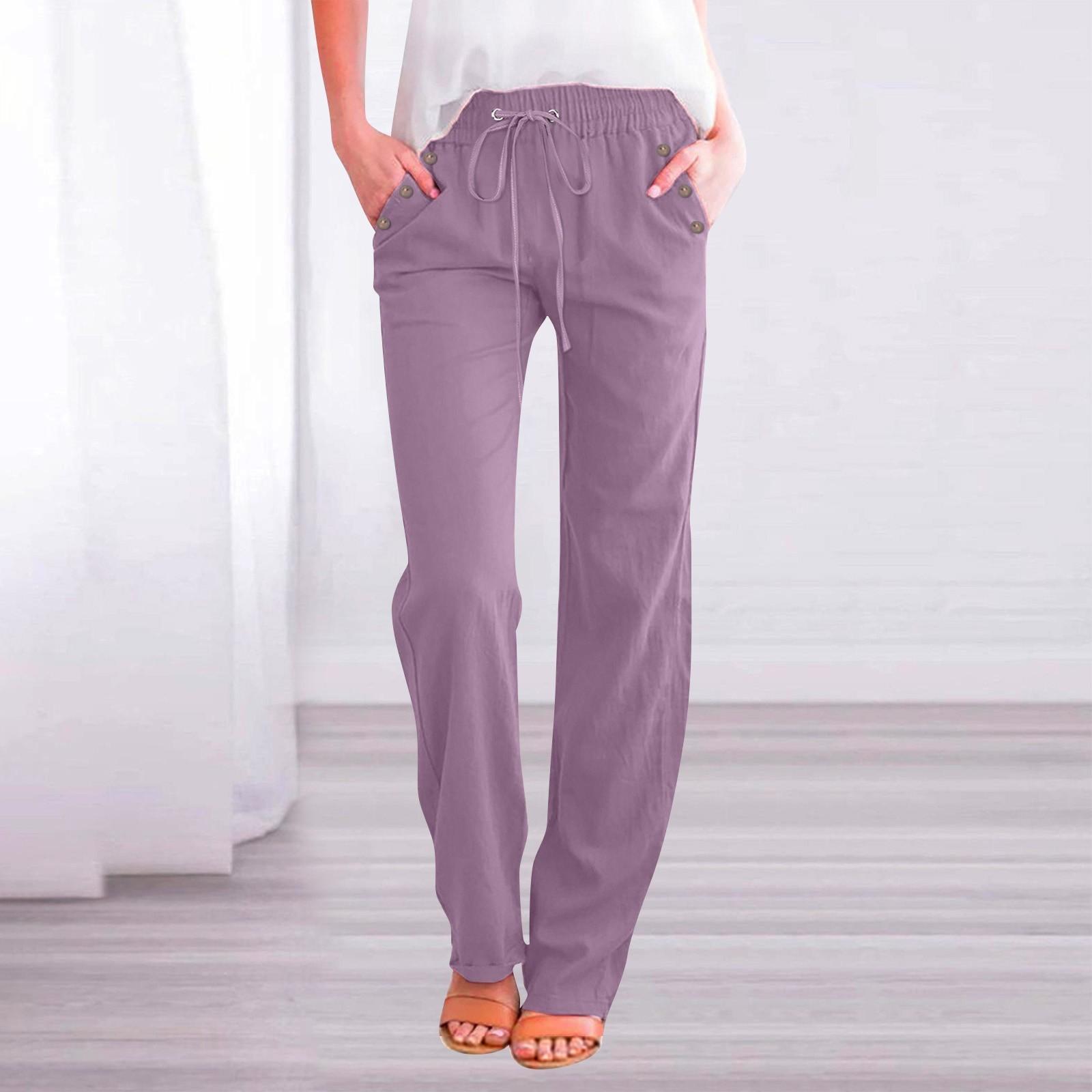 Жіночі бавовняні лляні штани Літні широкі повсякденні вільні шнурки з високою талією Штани палаццо з кишенями M
Жіночі бавовняні лляні штани Літні широкі повсякденні вільні шнурки з високою талією Штани палаццо з кишенями M