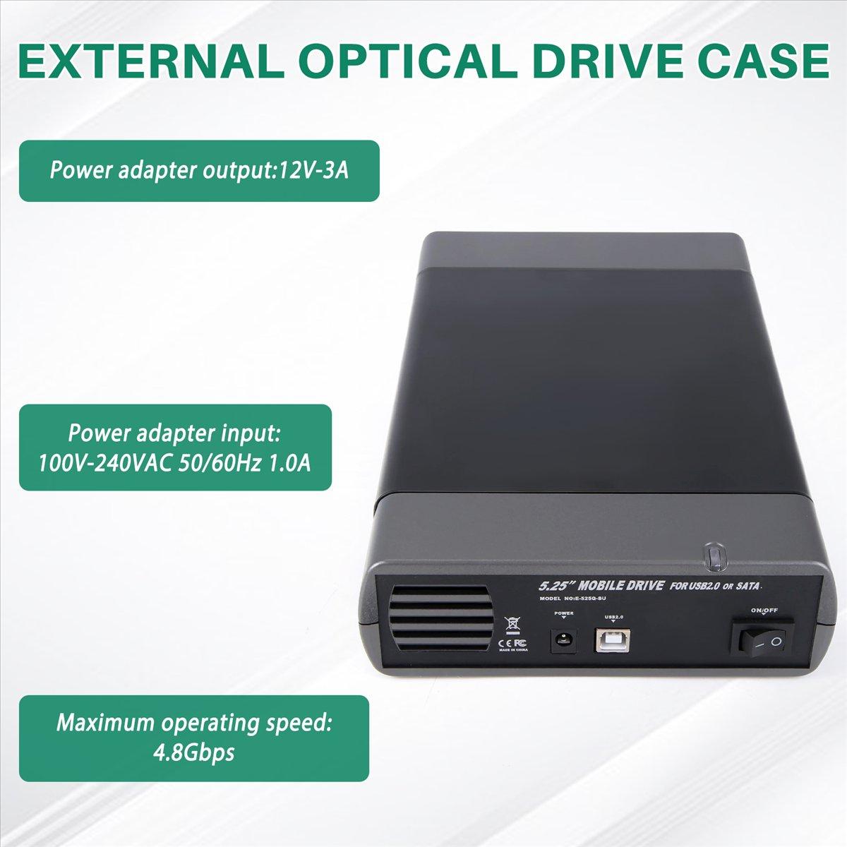 5.25 Inch USB 2.0 External Optical Drive Case Enclosure Box Adapter for XP for PC EU Plug China Mainland
5.25 Inch USB 2.0 External Optical Drive Case Enclosure Box Adapter for XP for PC EU Plug China Mainland