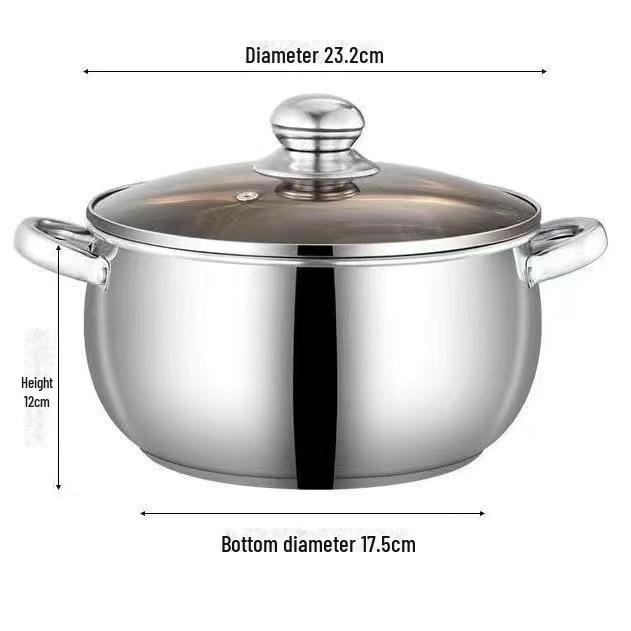 Двошарова пароварка з нержавіючої сталі: Індукційна супова й рибна плита великої ємності 24CM Apple Soup Pot, brown glass lid
Двошарова пароварка з нержавіючої сталі: Індукційна супова й рибна плита великої ємності 24CM Apple Soup Pot, brown glass lid