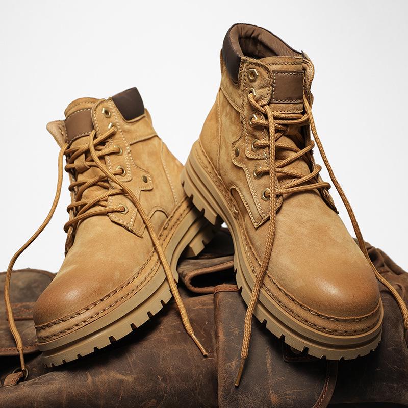 Мужские желто-коричневые кожаные ботинки Мартин - Британский стиль, осенняя уличная рабочая одежда, парашютные хлопковые ботинки 42
Мужские желто-коричневые кожаные ботинки Мартин - Британский стиль, осенняя уличная рабочая одежда, парашютные хлопковые ботинки 42