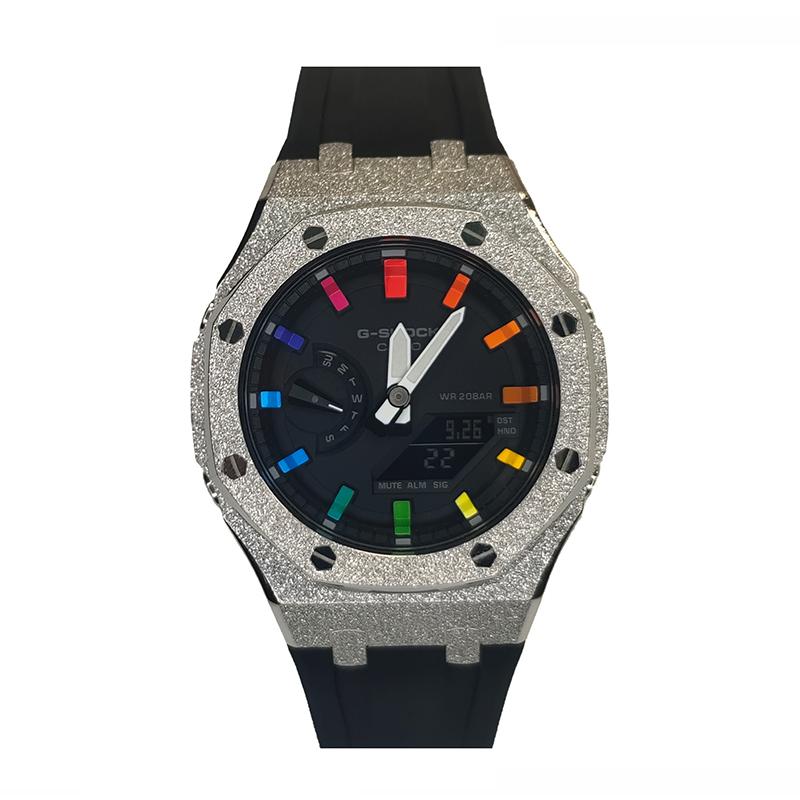 CASIO Men Liquid Crystal,Analog Dual Display Series 44mm Black Watch GA-2100-1A1(Watch3--) Frost Silver Rainbow Gap
CASIO Men Liquid Crystal,Analog Dual Display Series 44mm Black Watch GA-2100-1A1(Watch3--) Frost Silver Rainbow Gap