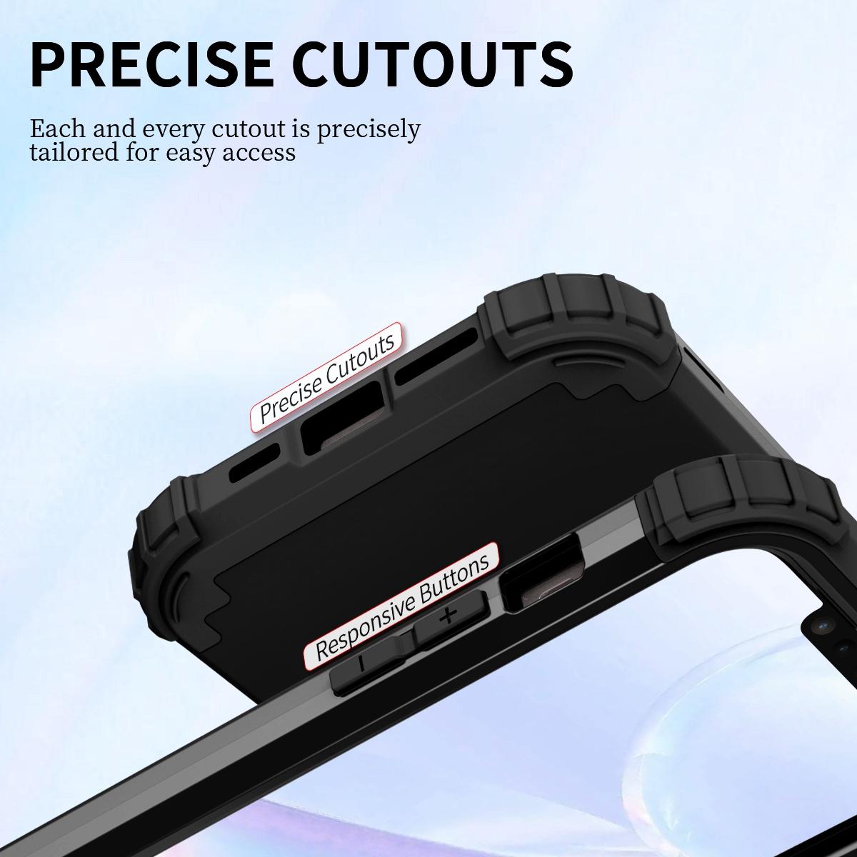 For iPhone 14 6.1 inch 3-in-1 Impact Resistant Silicone+PC Hybrid Cover Thicken Corners Design Mobile Phone Back Case Black
For iPhone 14 6.1 inch 3-in-1 Impact Resistant Silicone+PC Hybrid Cover Thicken Corners Design Mobile Phone Back Case Black