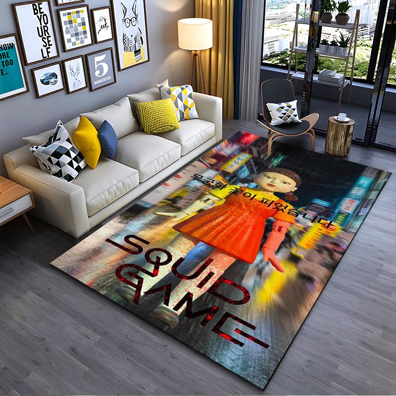 Squid Game Themed Carpet with Doll and Colorful City Background Suitable for use as an anti-slip for living room bedroom sofas 40x60cm( 15x23in )
Squid Game Themed Carpet with Doll and Colorful City Background Suitable for use as an anti-slip for living room bedroom sofas 40x60cm( 15x23in )