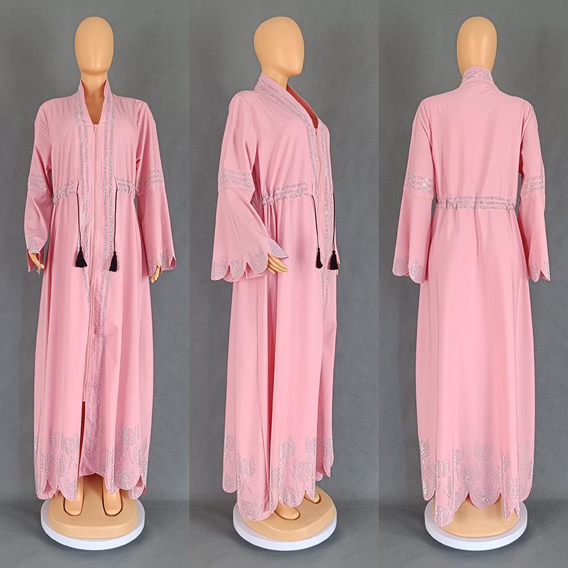 Plus Size Ethnic Style Cardigan Dress with Rhinestones and Lace-up Hem One Size рожевий
Plus Size Ethnic Style Cardigan Dress with Rhinestones and Lace-up Hem One Size рожевий