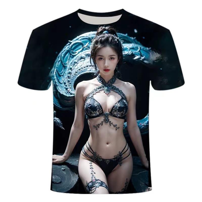 Summer Round Neck 3D Beauty Print Top Fashionable Casual Short Sleeved Men s T-shirts XS
Summer Round Neck 3D Beauty Print Top Fashionable Casual Short Sleeved Men s T-shirts XS