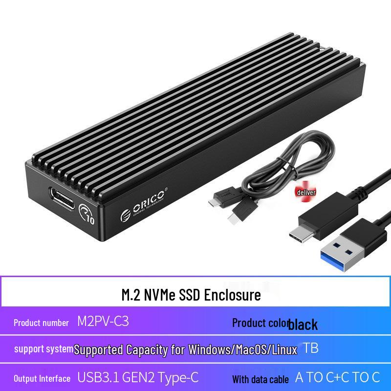 ORICO M2PV-C3 Aluminum NVMe M.2 SSD Enclosure Type-C чорний
ORICO M2PV-C3 Aluminum NVMe M.2 SSD Enclosure Type-C чорний