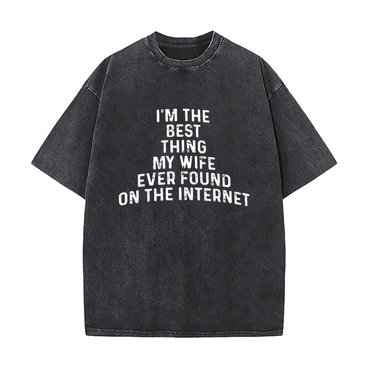 Im the Best Thing Quip Humorous Text Graphic Washed Distressed Loose Streetwear Tops for City Walks S
Im the Best Thing Quip Humorous Text Graphic Washed Distressed Loose Streetwear Tops for City Walks S
