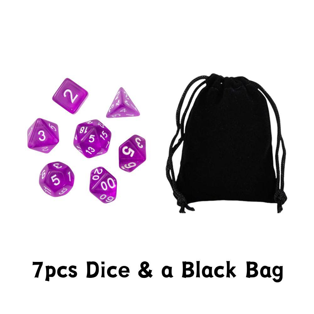 7pcs Plastic Transparent Polyhedral Dice With a Black Bag Role-playing Desktop Game Accessories Set YMY фиолетовый
7pcs Plastic Transparent Polyhedral Dice With a Black Bag Role-playing Desktop Game Accessories Set YMY фиолетовый