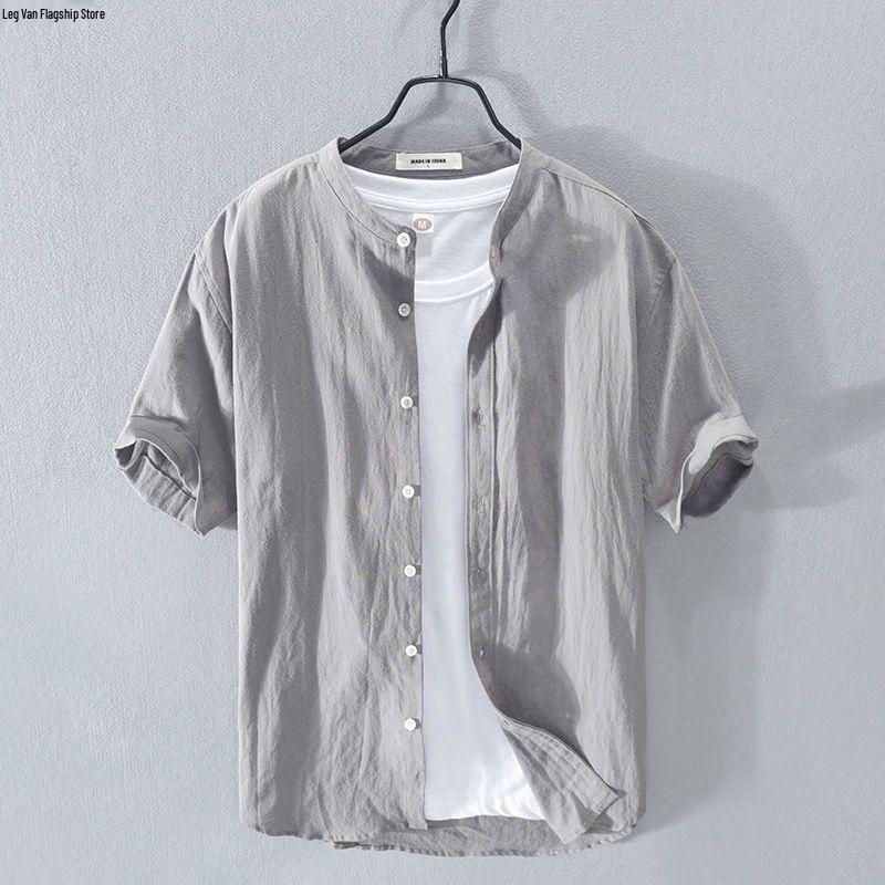 Мужская летняя рубашка из хлопка и льна со стойкой - Белое поло с коротким рукавом из ледяного шелка L
Мужская летняя рубашка из хлопка и льна со стойкой - Белое поло с коротким рукавом из ледяного шелка L