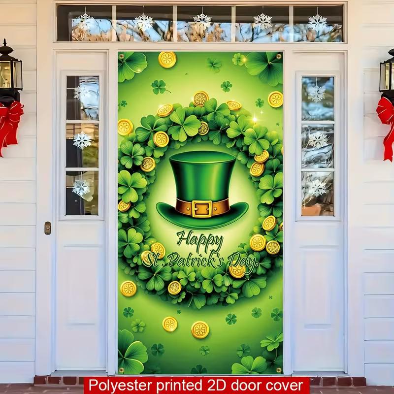 2D Leprechaun Hat Door Banner, St. Patrick s Day Green Clover Background 47.2x31.5inch/120*80cm
2D Leprechaun Hat Door Banner, St. Patrick s Day Green Clover Background 47.2x31.5inch/120*80cm