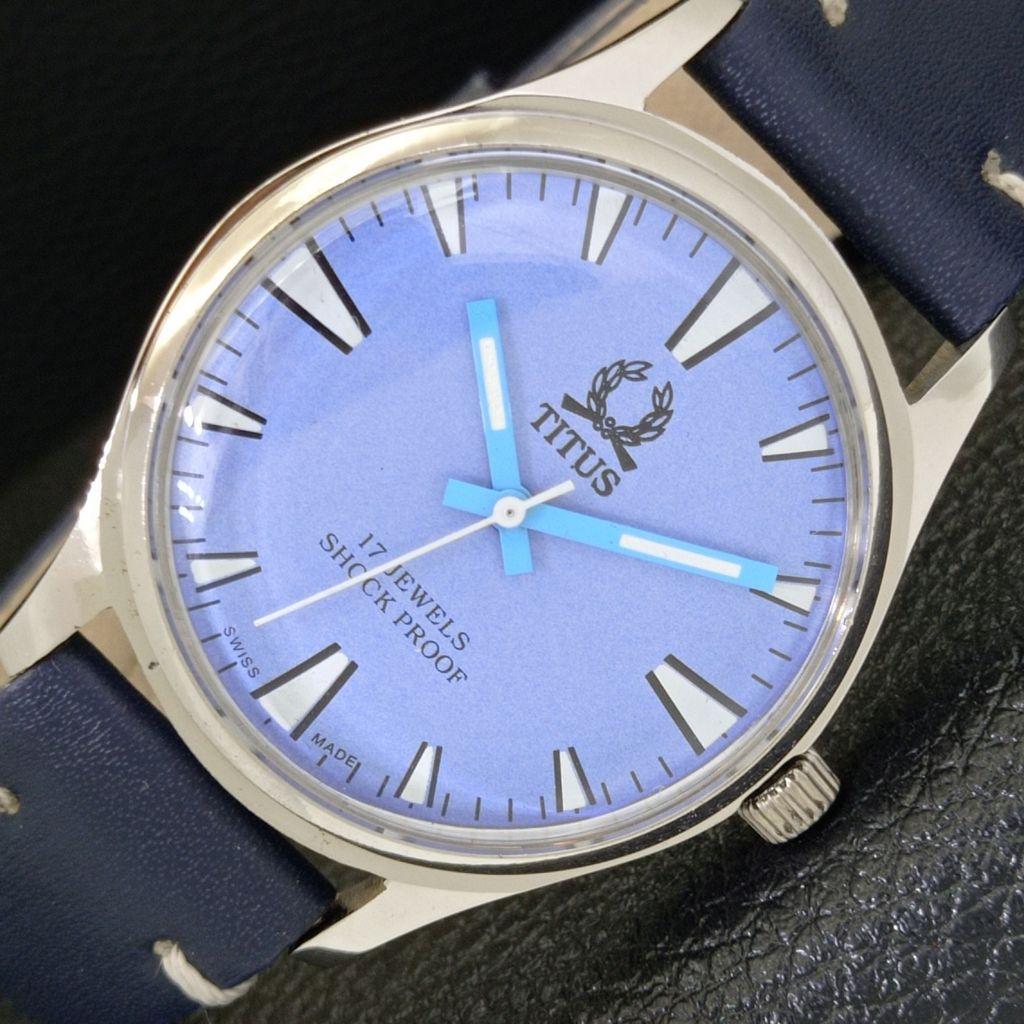HAND-WINDING VINTAGE TITUS SWISS MENS REFURBISHED SKY BLUE DIAL WATCH a500048-2 R151a-a500048
HAND-WINDING VINTAGE TITUS SWISS MENS REFURBISHED SKY BLUE DIAL WATCH a500048-2 R151a-a500048