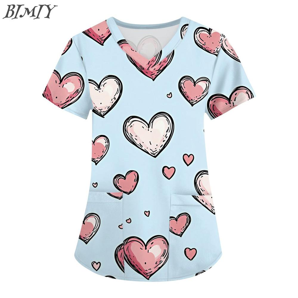 Women Working Uniform Smile Heart Print Short Sleeve V-Neck Pocket Design Tops Scrubs Medical Clinical Uniforms Women s Blouse 5XL
Women Working Uniform Smile Heart Print Short Sleeve V-Neck Pocket Design Tops Scrubs Medical Clinical Uniforms Women s Blouse 5XL
