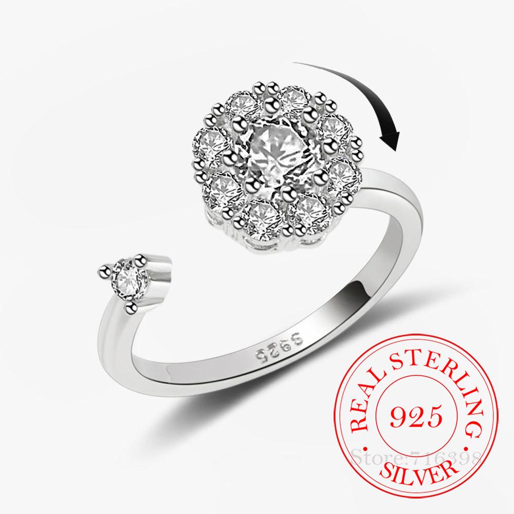 925 Sterling Silver Opening Rotating Zircon Round Bead Rings For Women Girls Classic Luxury Wedding Accessories Jewelry Gift One Size
925 Sterling Silver Opening Rotating Zircon Round Bead Rings For Women Girls Classic Luxury Wedding Accessories Jewelry Gift One Size