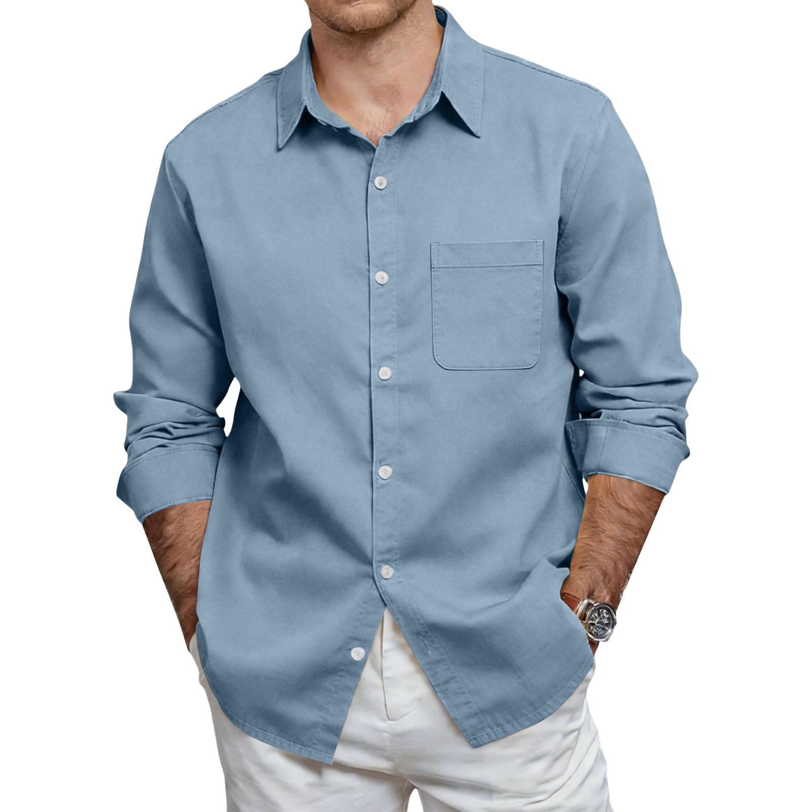 Men s Casual Workwear Collared Button-Down Shirt With Pockets S
Men s Casual Workwear Collared Button-Down Shirt With Pockets S