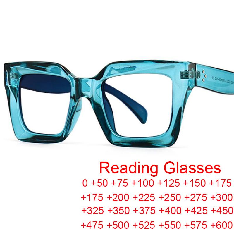 Vintage Oversized Square Anti Blue Light Reading Glasses Women Men Trending Optical Eyewear Finished Hyperopia Eyeglasses +2 +5 +600
Vintage Oversized Square Anti Blue Light Reading Glasses Women Men Trending Optical Eyewear Finished Hyperopia Eyeglasses +2 +5 +600